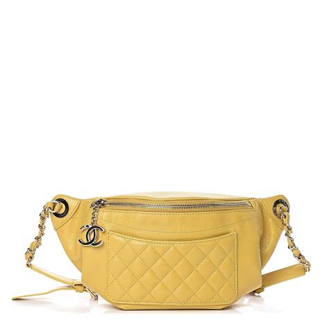 CHANEL Crumpled Glazed Lambskin Quilted Waist Bag Fanny 